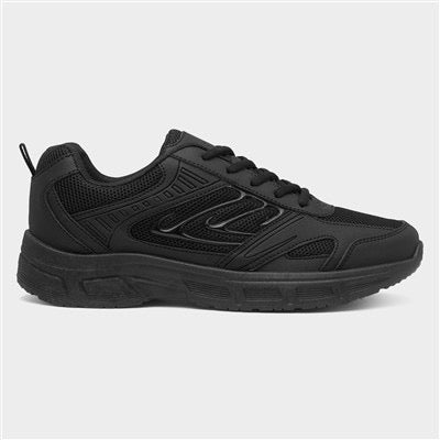 XL Mens Black Lace Up Chunky Trainer