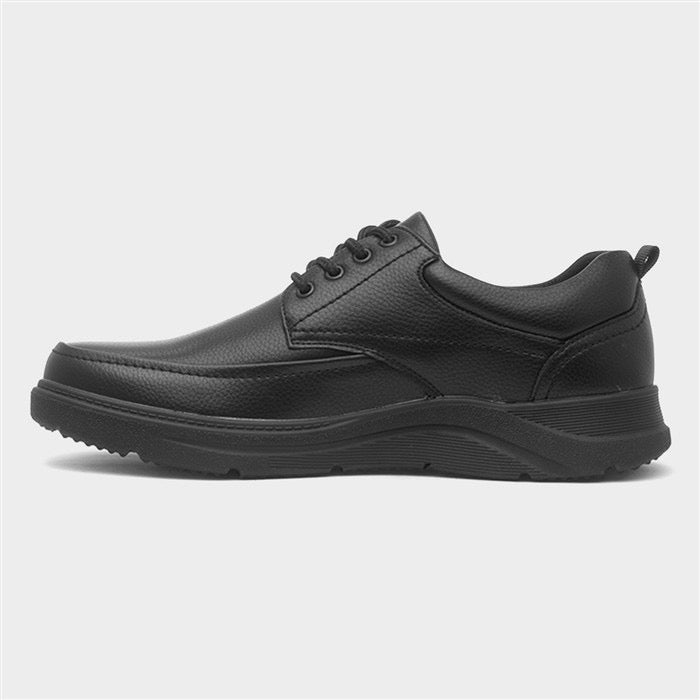 Hobos Mens Black Lace Up Wider Fit Shoe