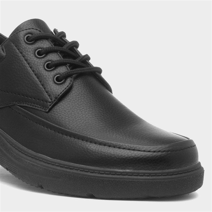 Hobos Mens Black Lace Up Wider Fit Shoe