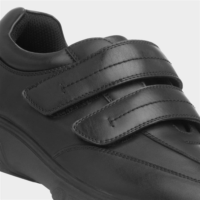 Hobos Mens Black Double Easy Fasten Shoe