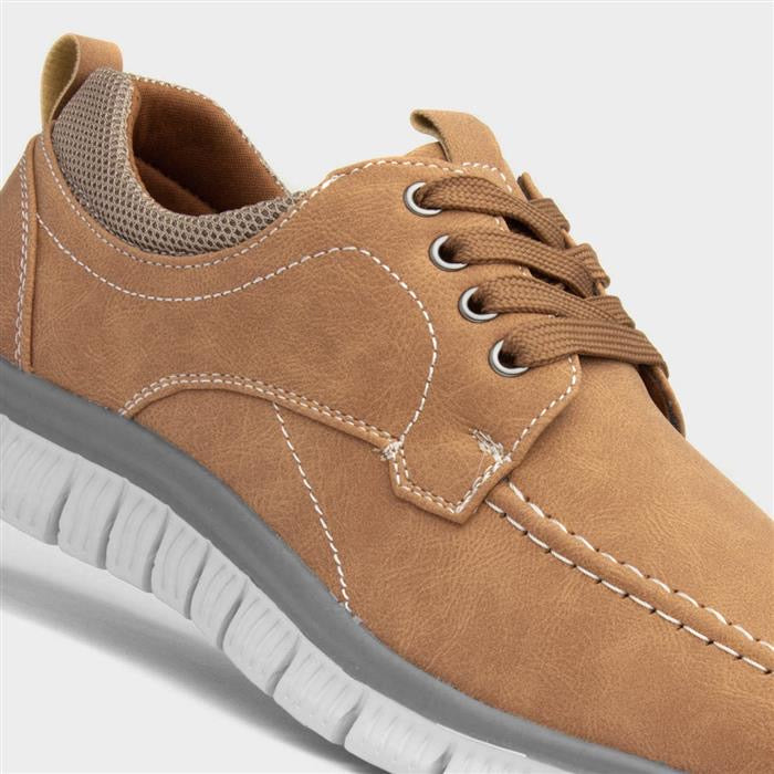 Cushion Walk Harry Mens Tan Lace Up Shoe