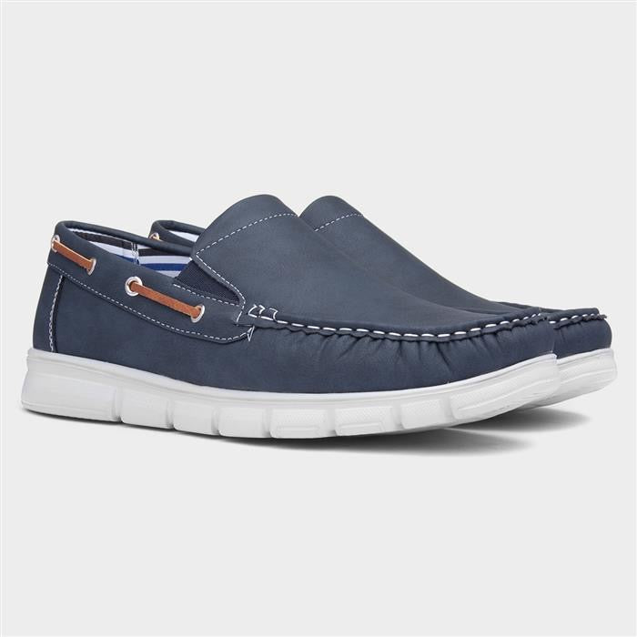 Cushion Walk Declan Mens Navy Casual Boat Shoe
