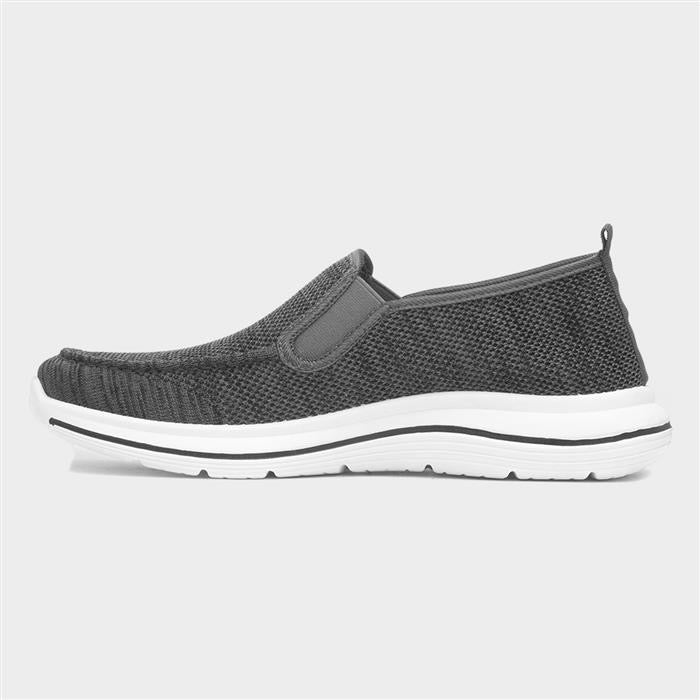 XL Harvey Mens Grey Slip On Casual Shoe
