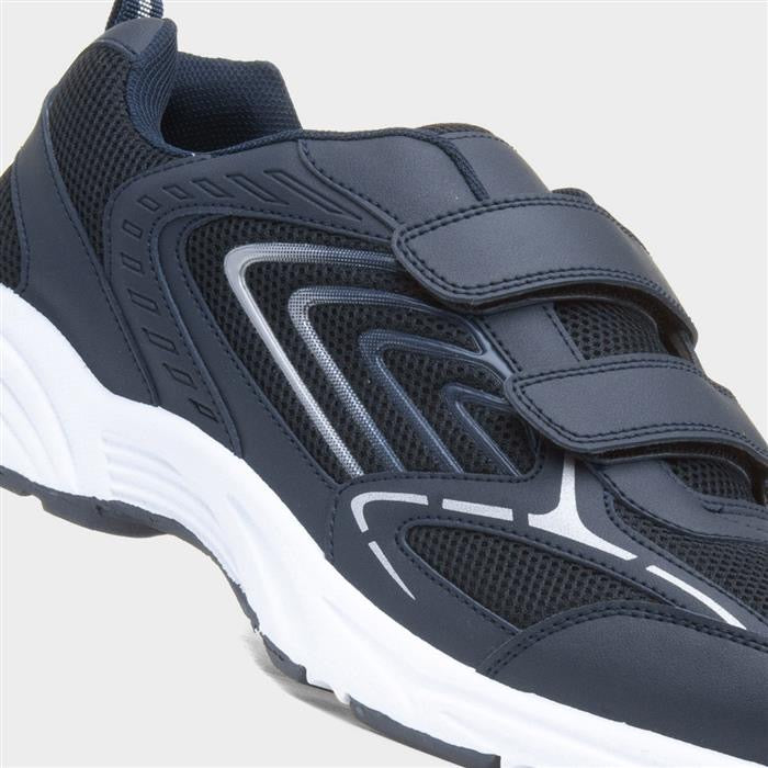 XL Mens Navy Easy Fasten Trainer