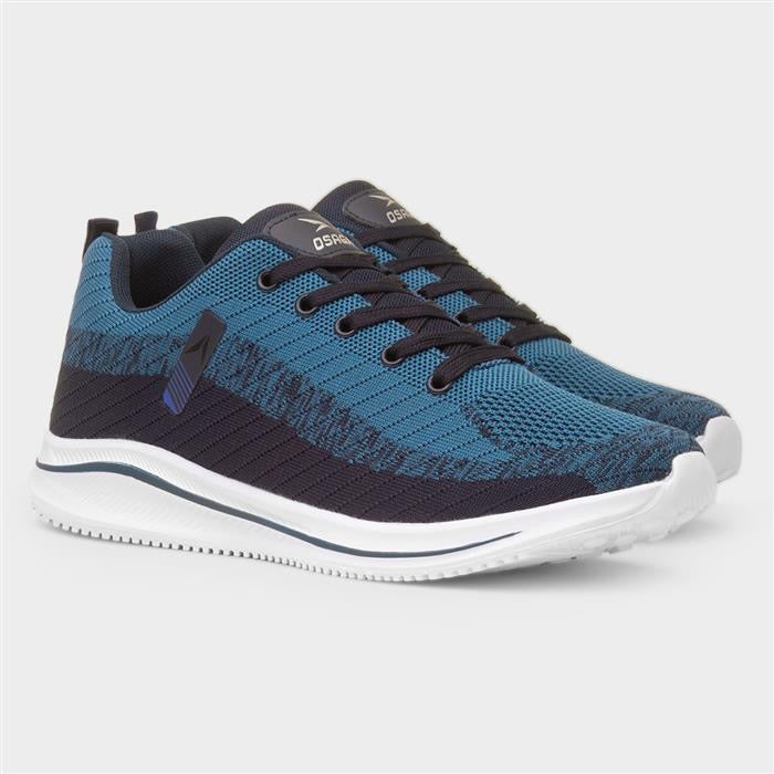 Osaga Neptune Mens Blue Lace Up Trainer