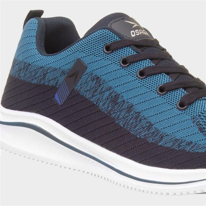 Osaga Neptune Mens Blue Lace Up Trainer