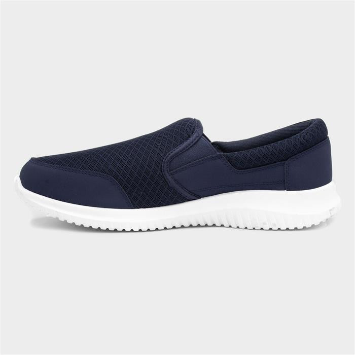 XL Mens Blue Mesh Slip On Casual Trainer