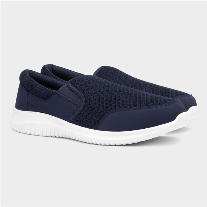 XL Mens Blue Mesh Slip On Casual Trainer