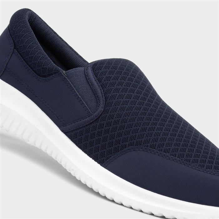 XL Mens Blue Mesh Slip On Casual Trainer