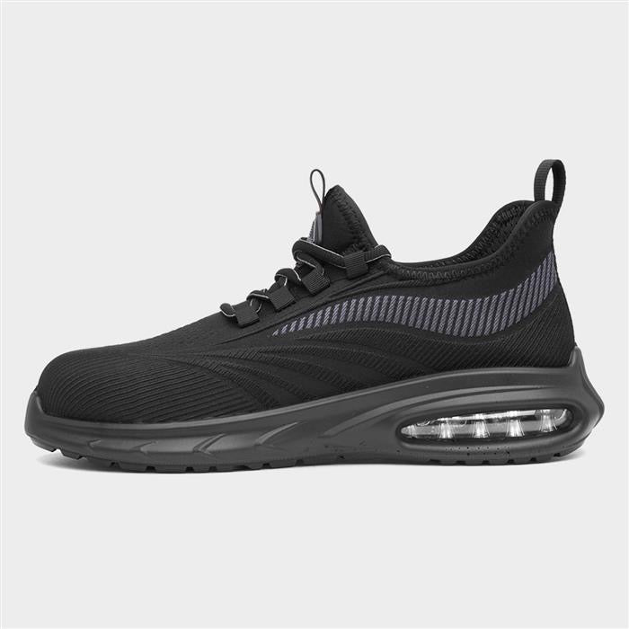 EarthWorks Safety Router Mens Black Safety Trainer