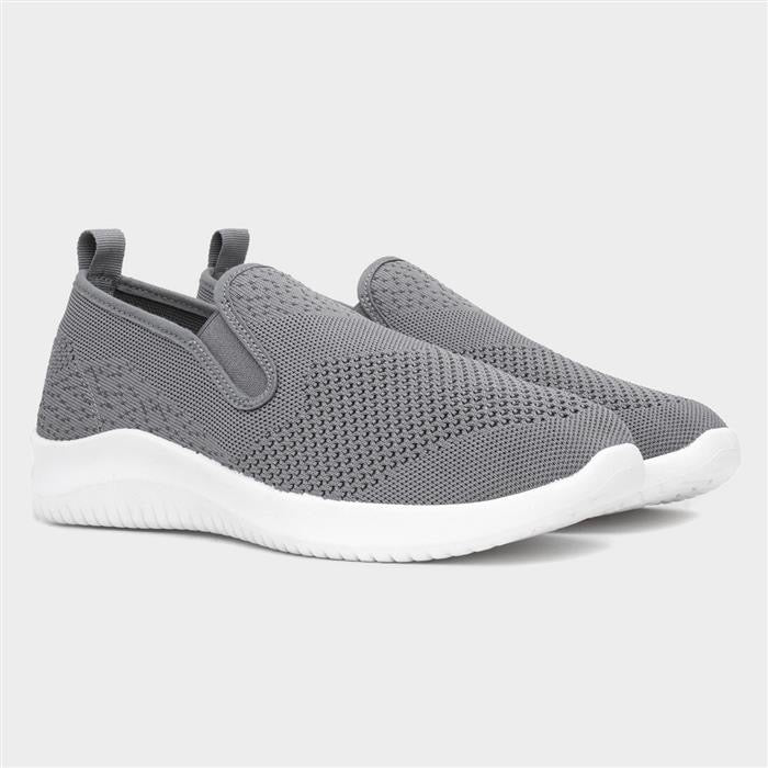 XL Elijah Mens Grey Slip On Canvas Shoe