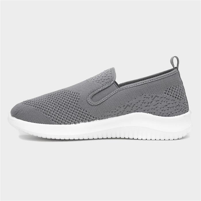 XL Elijah Mens Grey Slip On Canvas Shoe