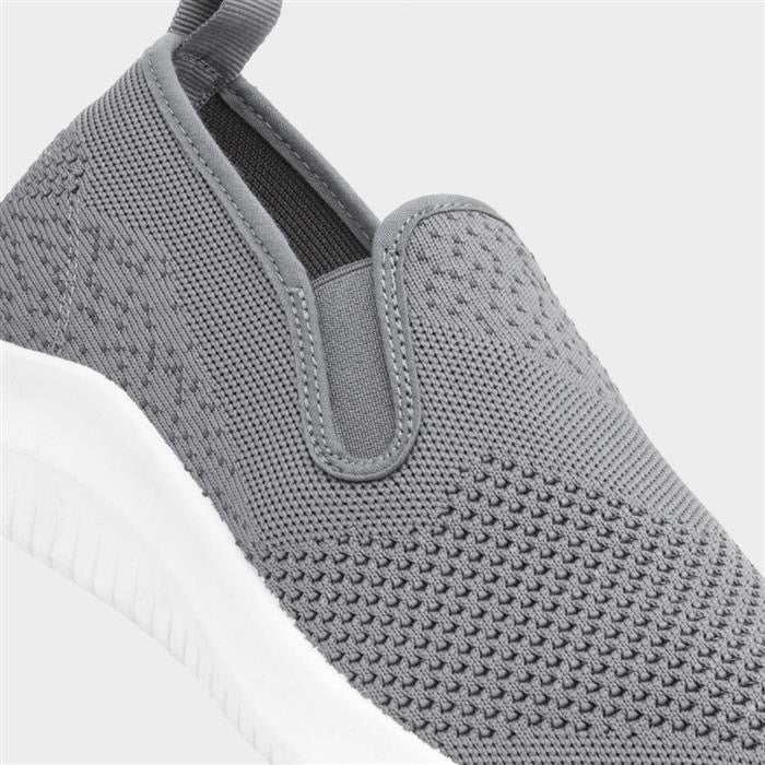 XL Elijah Mens Grey Slip On Canvas Shoe