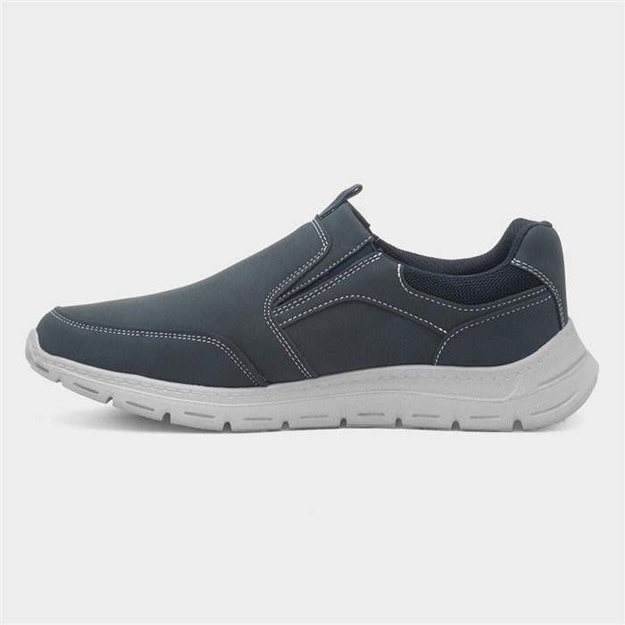 Hobos Henry Mens Navy Slip On Shoe