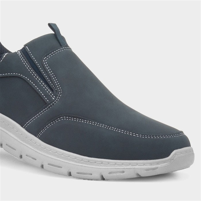 Hobos Henry Mens Navy Slip On Shoe