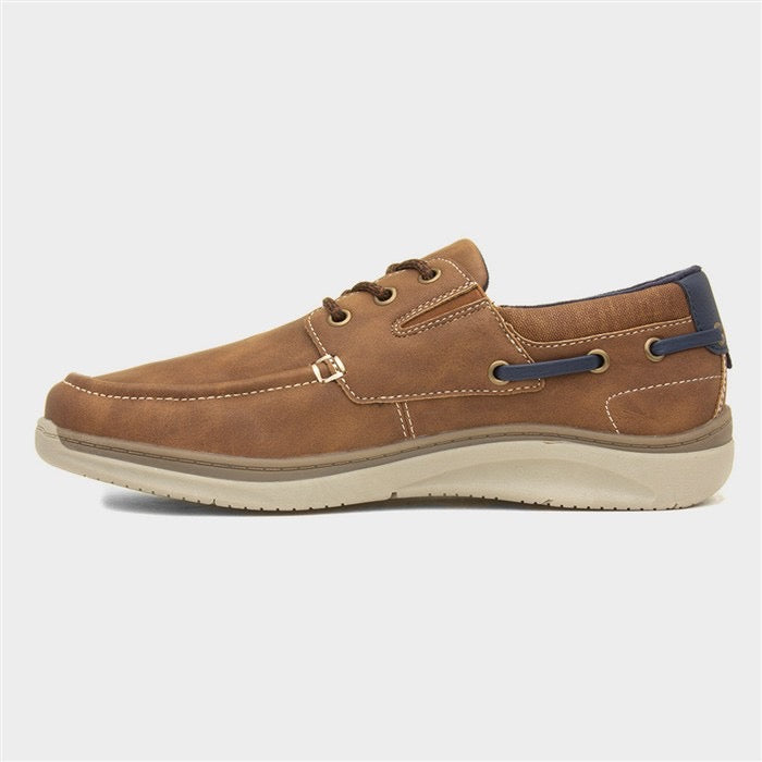 Comfy Steps Harlan Mens Tan Boat Shoe