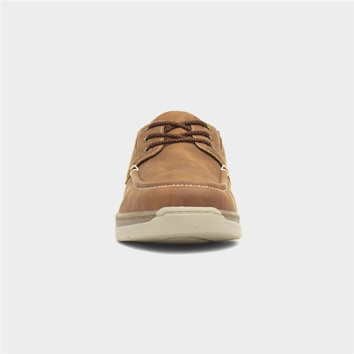 Comfy Steps Harlan Mens Tan Boat Shoe