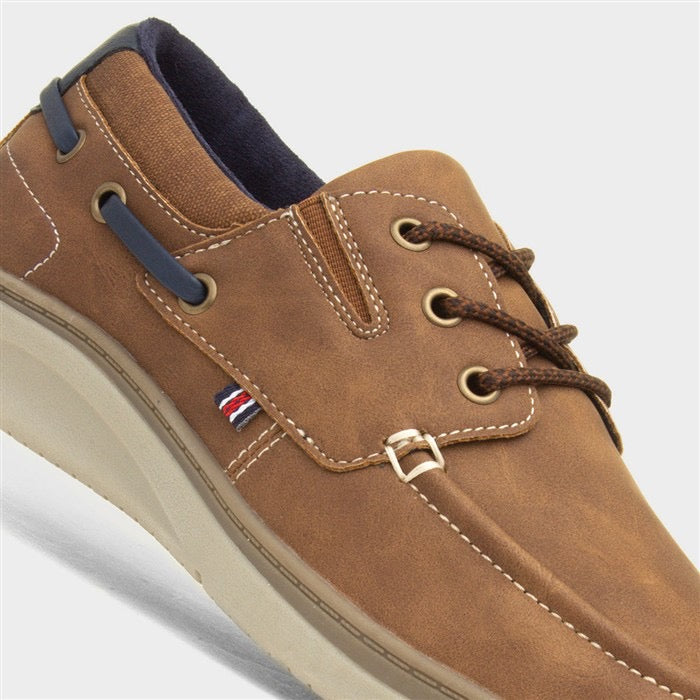 Comfy Steps Harlan Mens Tan Boat Shoe