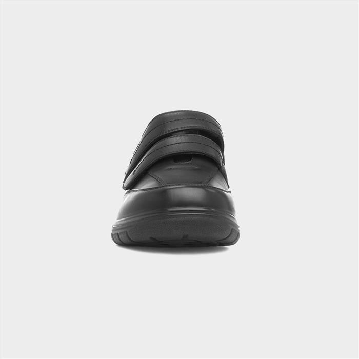 Hobos Mens Black Double Easy Fasten Shoe