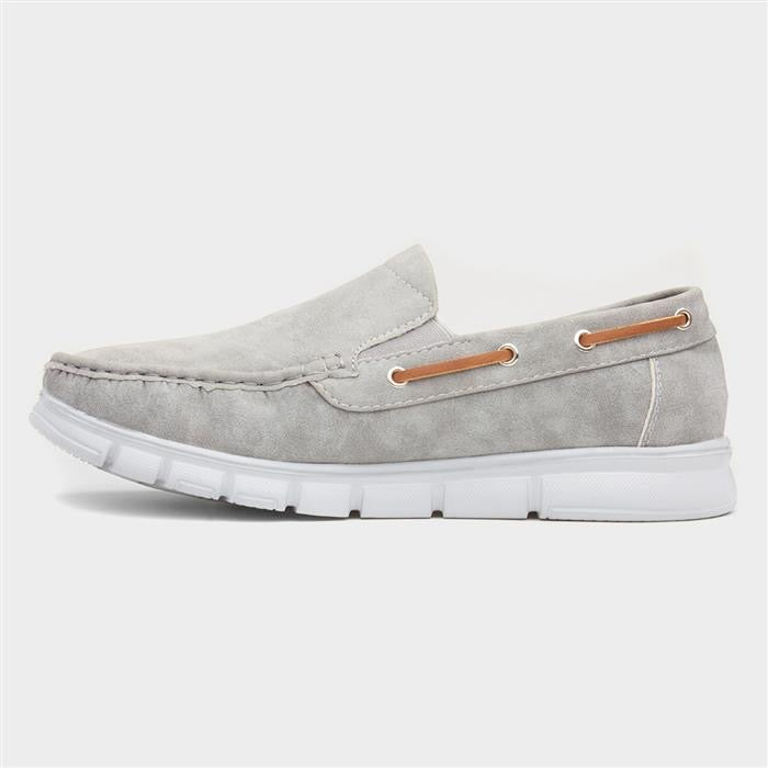 Cushion Walk Declan Mens Grey Casual Boat Shoe