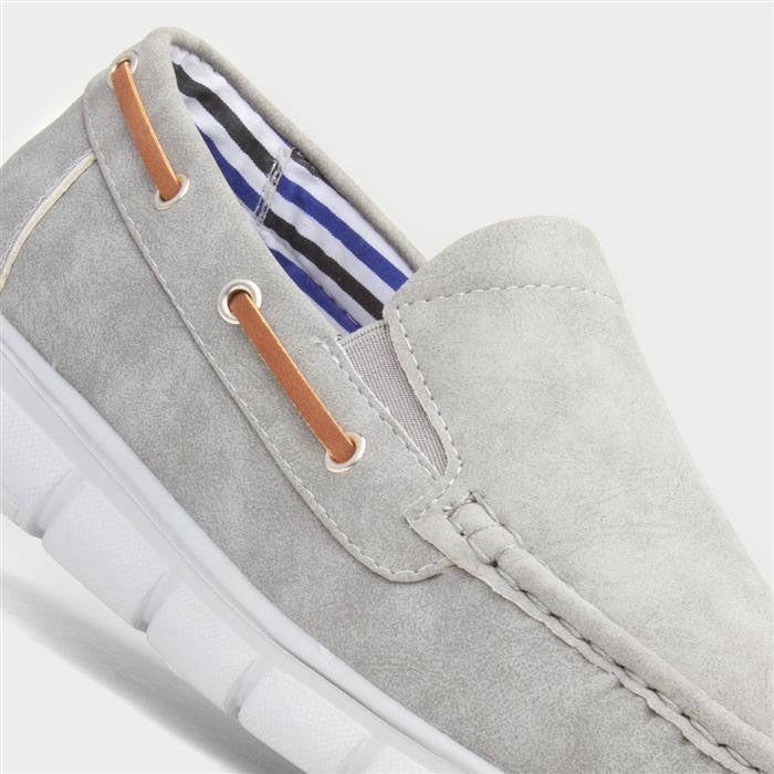 Cushion Walk Declan Mens Grey Casual Boat Shoe