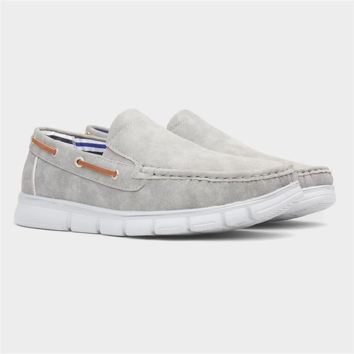Cushion Walk Declan Mens Grey Casual Boat Shoe
