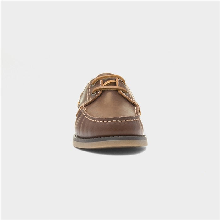 Hush Puppies Wilson Mens Brown Leather Boat Shoe