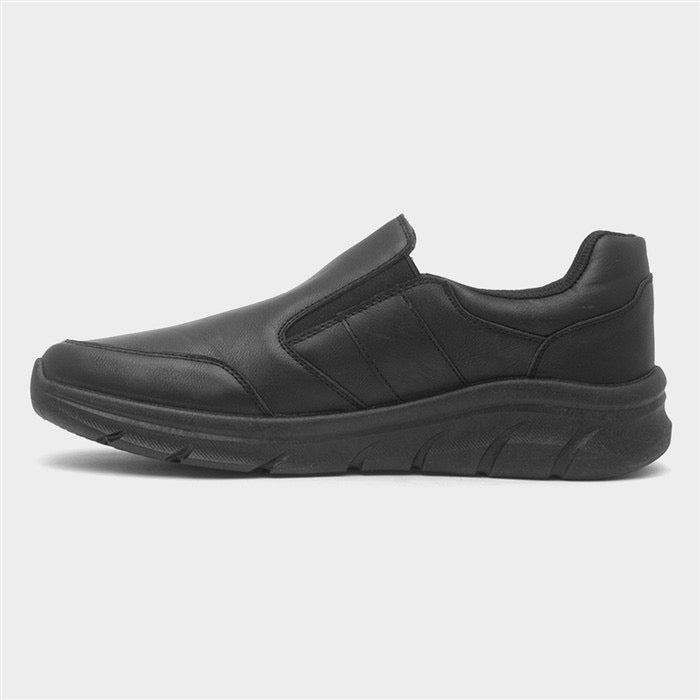 XL Mens Black Slip On Shoes