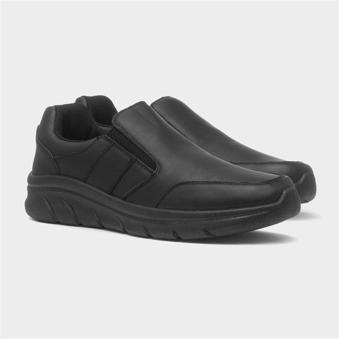 XL Mens Black Slip On Shoes