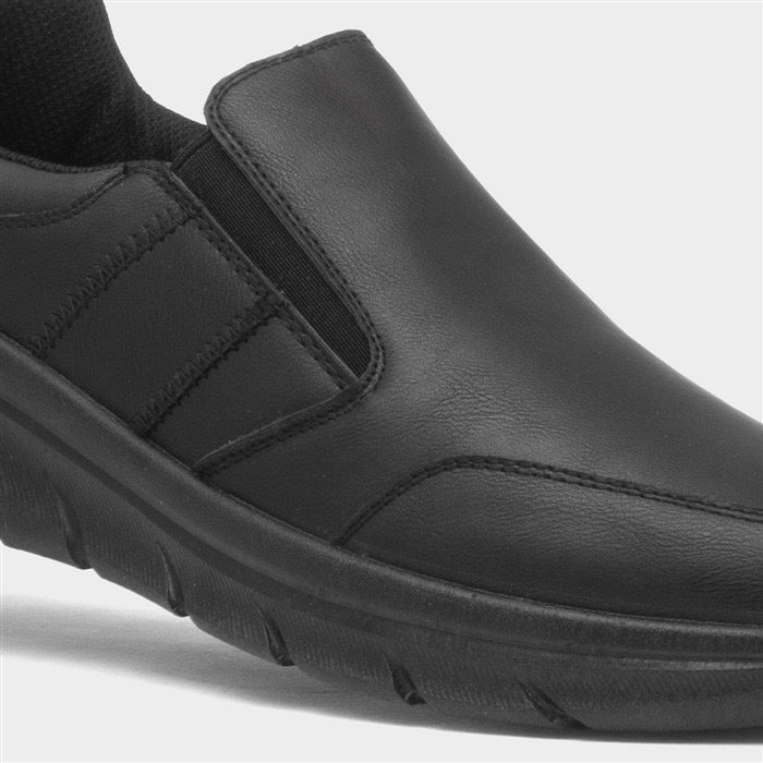 XL Mens Black Slip On Shoes