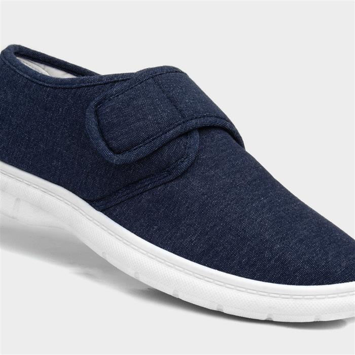 Hobos Mens Navy Easy Fasten Canvas