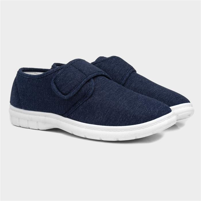 Hobos Mens Navy Easy Fasten Canvas