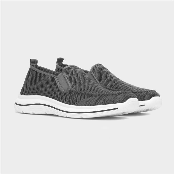XL Harvey Mens Grey Slip On Casual Shoe