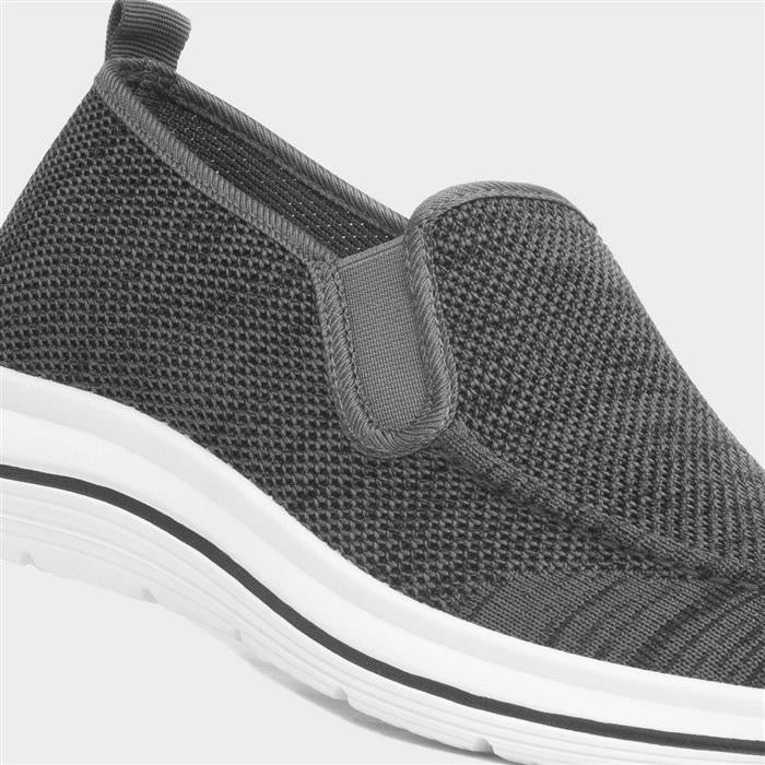 XL Harvey Mens Grey Slip On Casual Shoe
