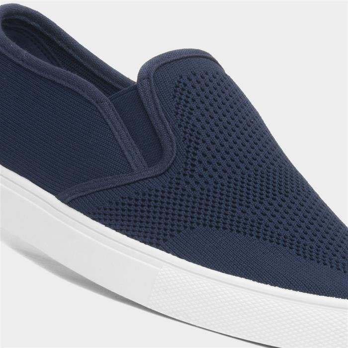 Red Fish Harry Mens Blue Knitted Slip On Canvassing