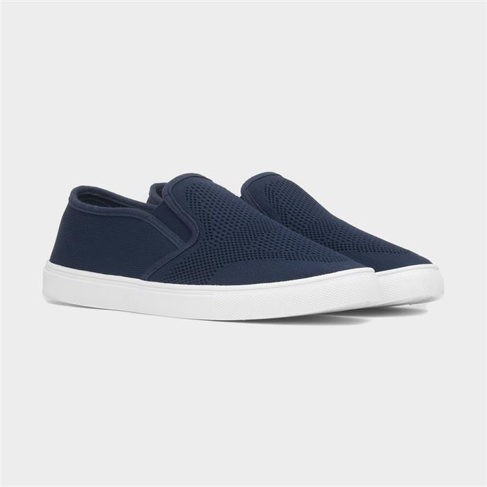 Red Fish Harry Mens Blue Knitted Slip On Canvassing