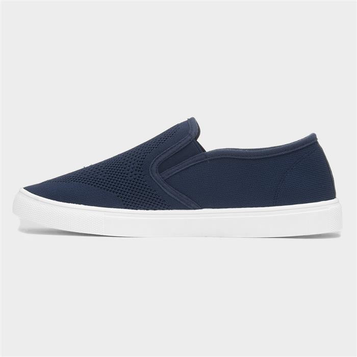 Red Fish Harry Mens Blue Knitted Slip On Canvassing