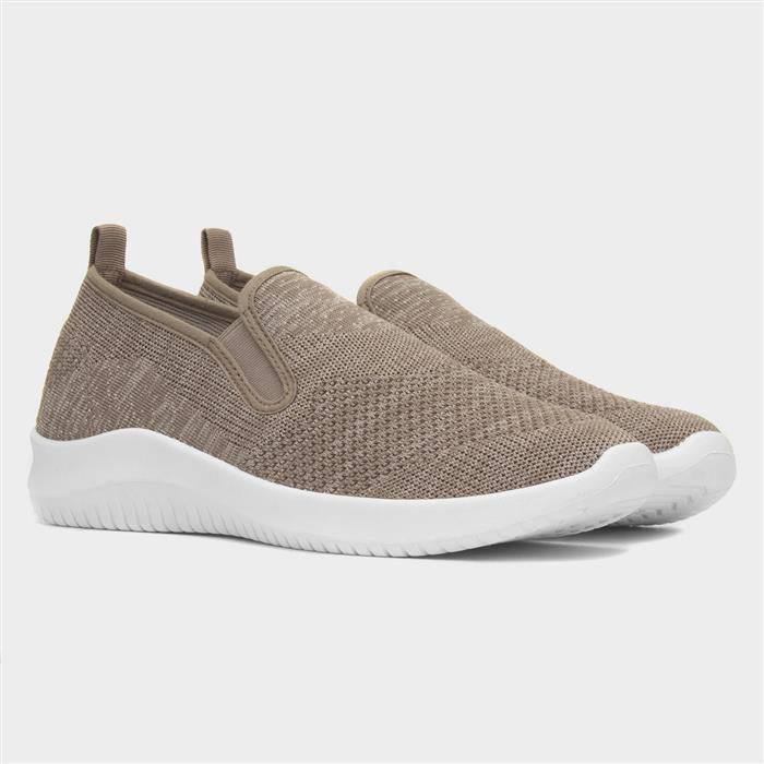 XL Elijah Mens Beige Slip On Canvas Shoe