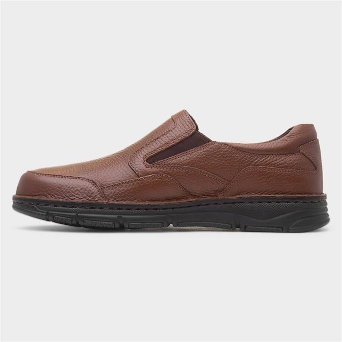 Comfy Steps Abe Mens Tan Slip On Leather Shoe