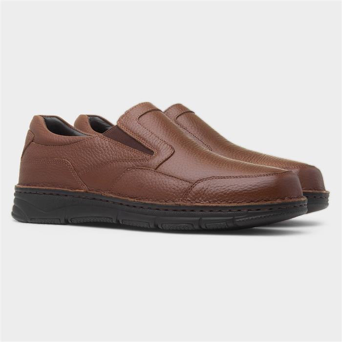 Comfy Steps Abe Mens Tan Slip On Leather Shoe