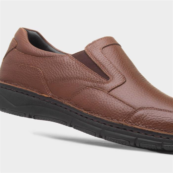 Comfy Steps Abe Mens Tan Slip On Leather Shoe