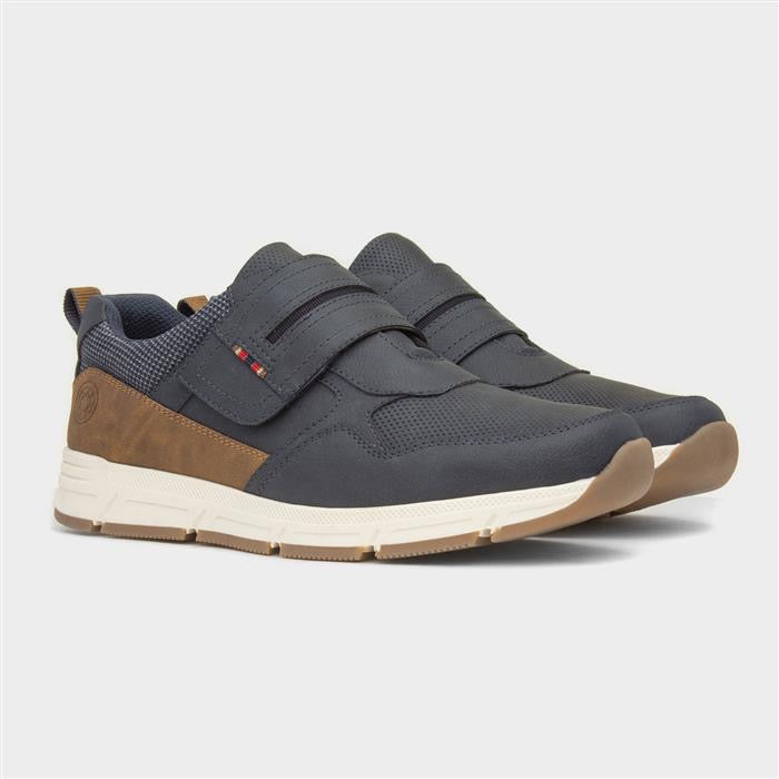 Relife Stephen Mens Navy Easy Fasten Shoe