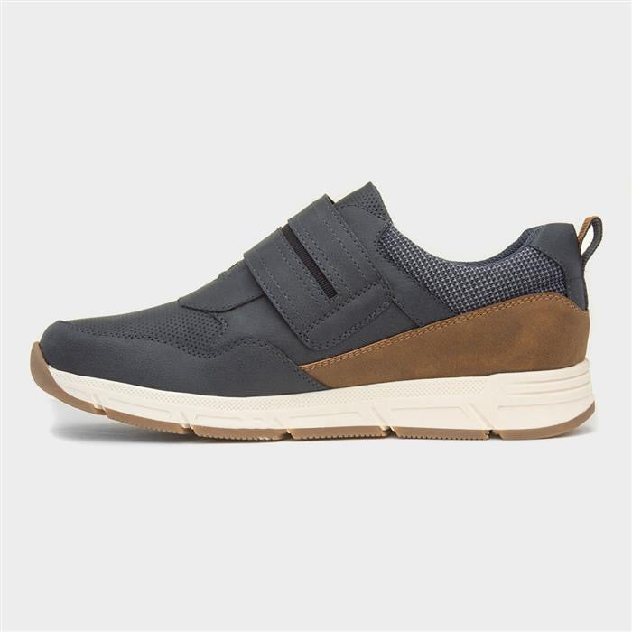 Relife Stephen Mens Navy Easy Fasten Shoe