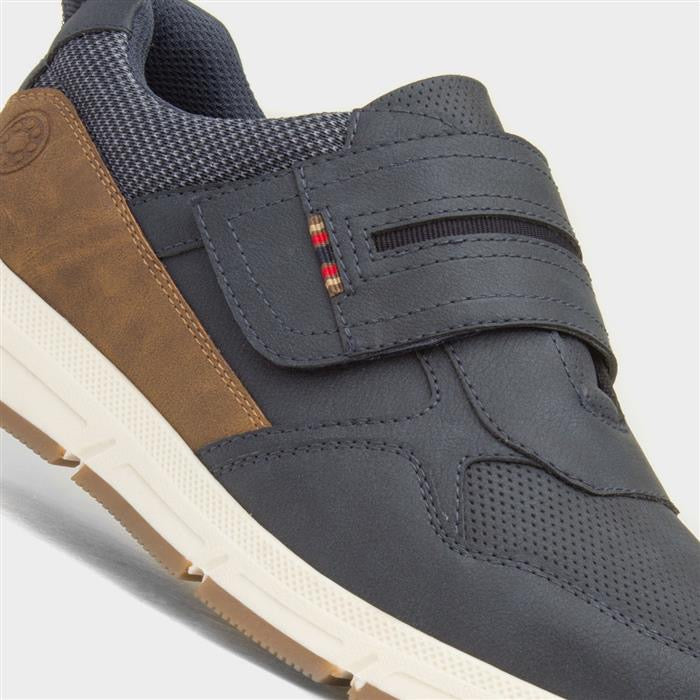 Relife Stephen Mens Navy Easy Fasten Shoe